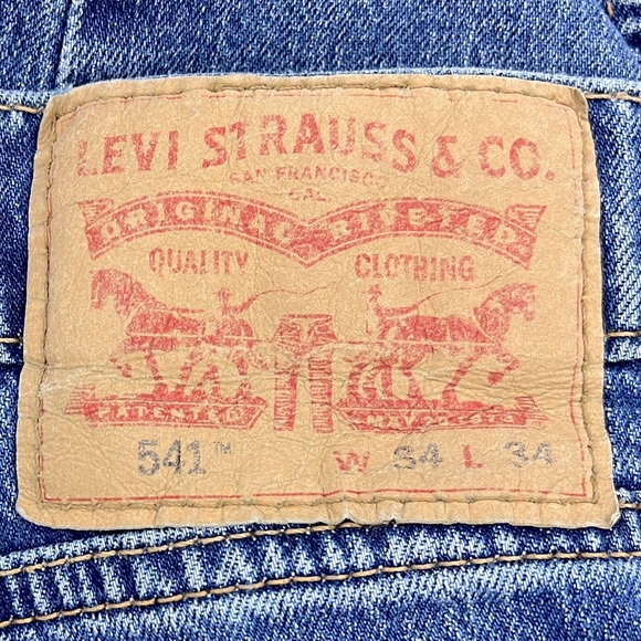 LEVI'S 541 ORIGINAL JEANS 34X34,REGULAR STRAIGHT FIT,PRE WASHED LOOK, ZIPPER FLY - Picture 7 of 13